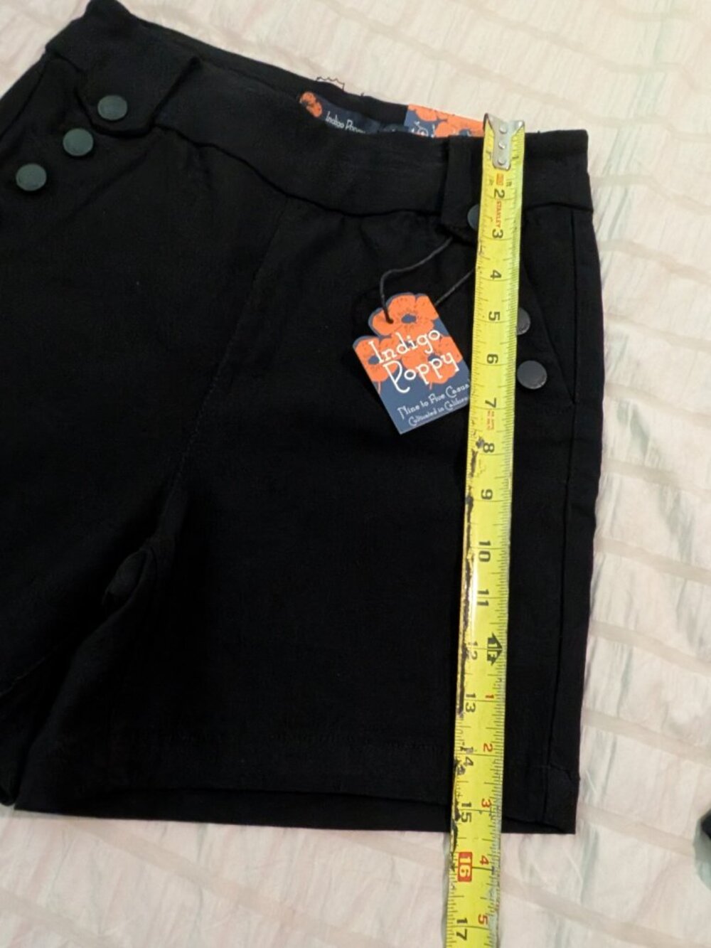 Indigo Poppy Black High-Waisted Sailor Shorts – Size 6 – New With Tags 🖤 - Picture 3 of 4